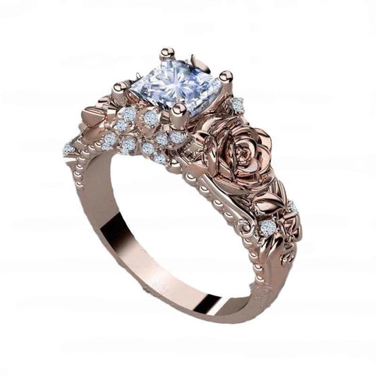 Creative Zircon-Inlaid Petal Ring For Women