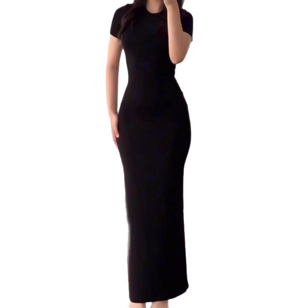 Women's Crew Neck Short Sleeve Maxi Dress
