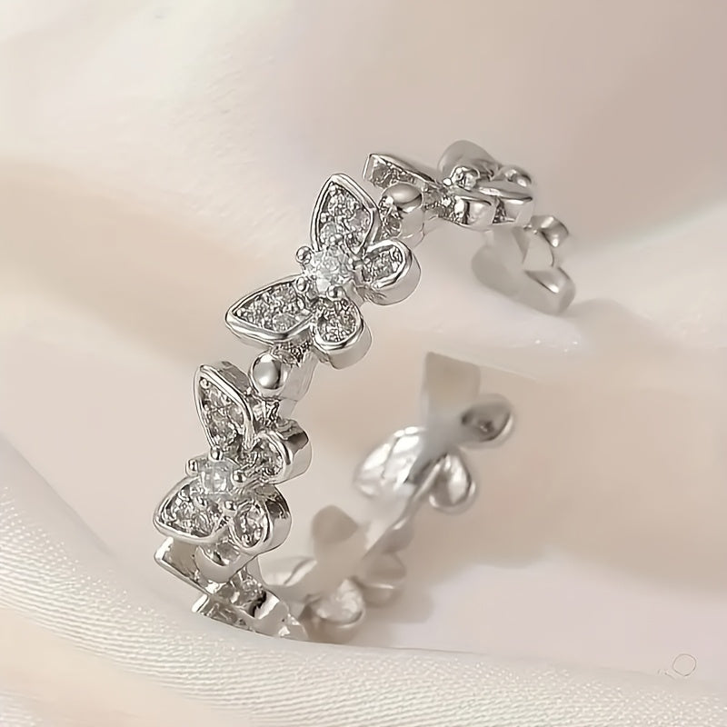 1 Piece Fashion Personalized Butterfly Open Ring For Women, Adjustable