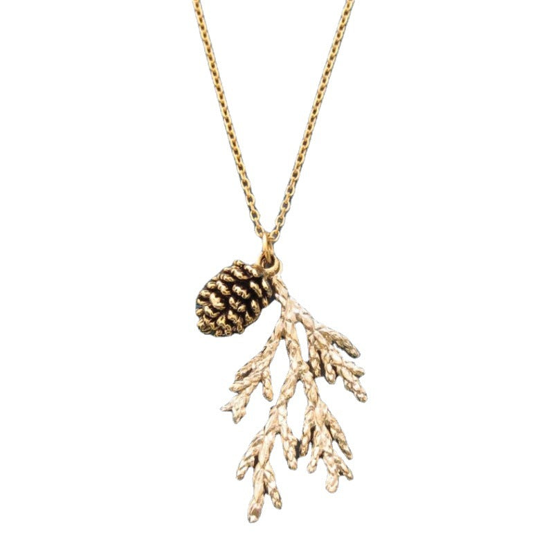 European And American-style Vintage Branch And Leaf Minimalist Womens Pendant