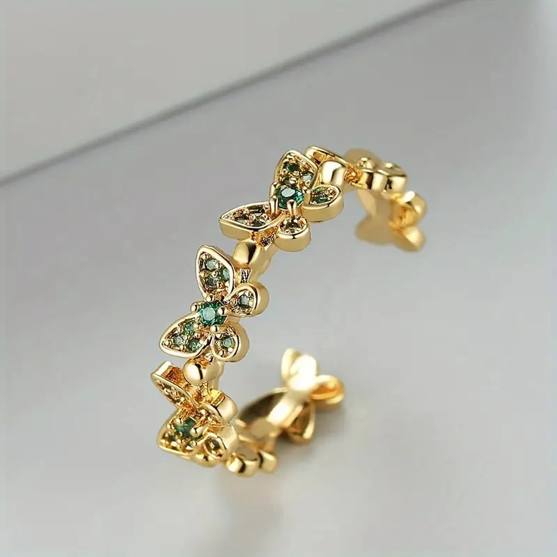 1 Piece Fashion Personalized Butterfly Open Ring For Women, Adjustable